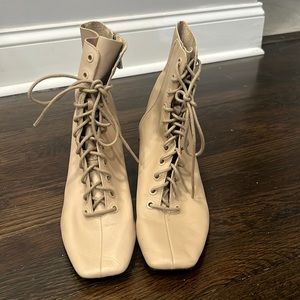 Zara Lace Up Leather Ankle Boots